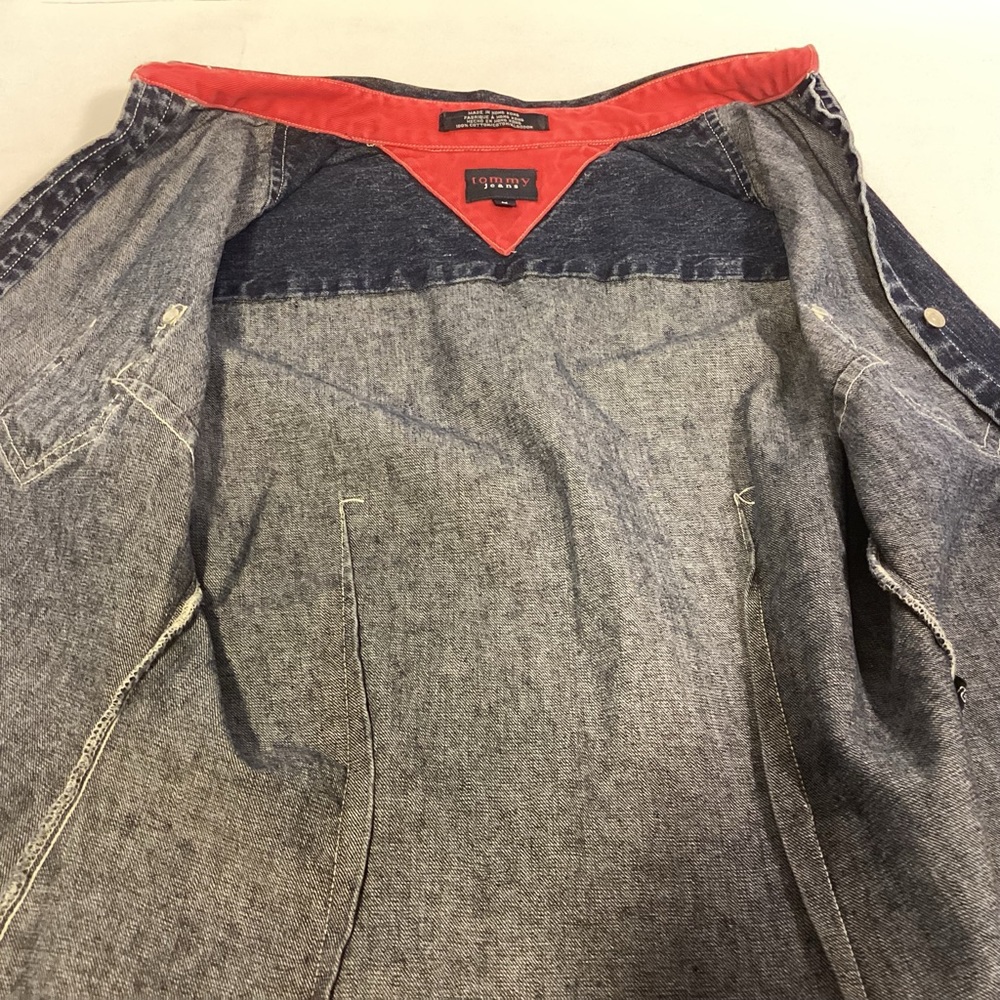 Patriotic American Flag Design Tommy Jeans Vintage blue denim Womens Vest medium - Picture 9 of 9